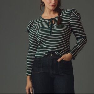 Nwt ribbed puff sleeved tee anthro